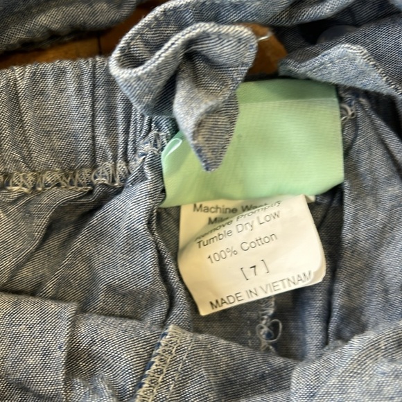 Sage & Lilly chambray ruffles shortalls short overall romper - Picture 4 of 6